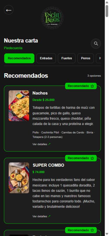Enchulados · referencia de carta